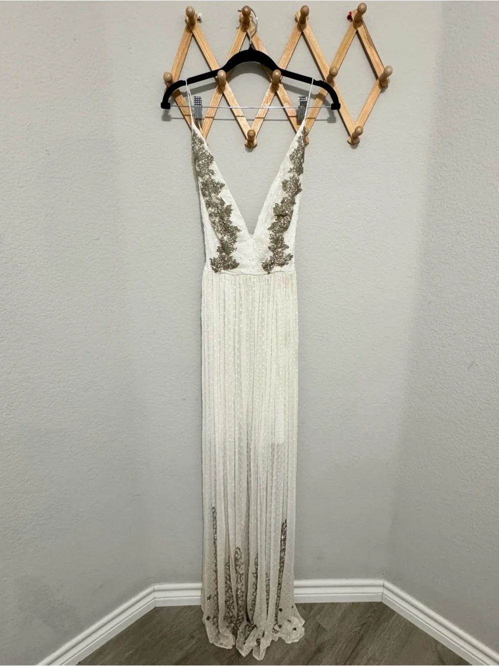 NWT! Free People So Embellished White Floral Maxi Dress Size 8